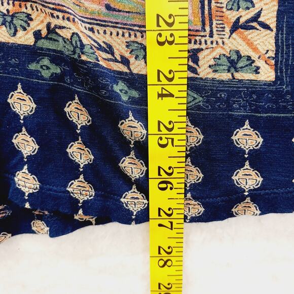 T-Shirt Size 1X Navy Mandala Boho Whimsycore Festival Lucky Brand Y2K Resortwear - Picture 3 of 10